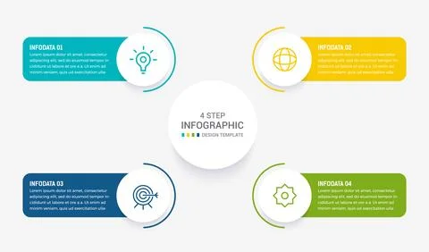 Four Step Infographic element design Vector template for presentation. proc.. Stock Illustration