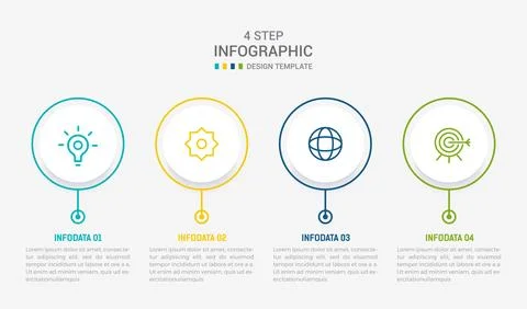 Four Step Infographic element design Vector template for presentation. proc.. イラスト素材