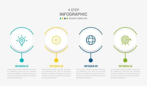 Four Step Infographic element design Vector template for presentation. proc.. Stock Illustration