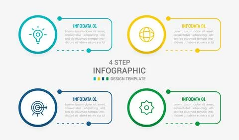 Four Step Infographic element design Vector template for presentation. proc.. Stock Illustration