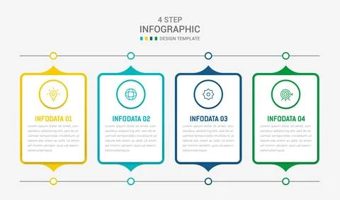Four Step Infographic element design Vector template for presentation. proc.. Stock Illustration
