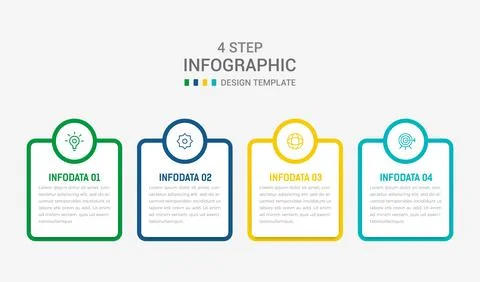 Four Step Infographic element design Vector template for presentation. proc.. Stock Illustration
