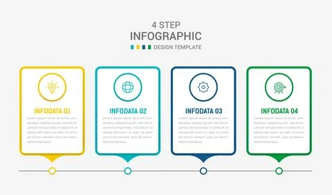 Four Step Infographic element design Vector template for presentation. proc.. Stock Illustration