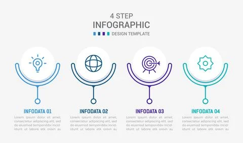 Four Step Infographic element design Vector template for presentation. proc.. Stock Illustration