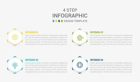 Four Step Infographic element design Vector template for presentation. proc.. Stock Illustration