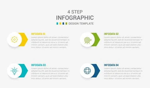 Four Step Infographic element design Vector template for presentation. proc.. Stock Illustration