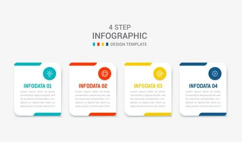 Four Step Infographic element design Vector template for presentation. proc.. Stock Illustration
