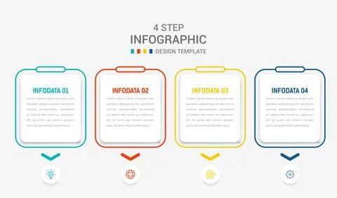 Four Step Infographic element design Vector template for presentation. proc.. Stock Illustration