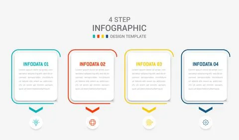 Four Step Infographic element design Vector template for presentation. proc.. Stock Illustration