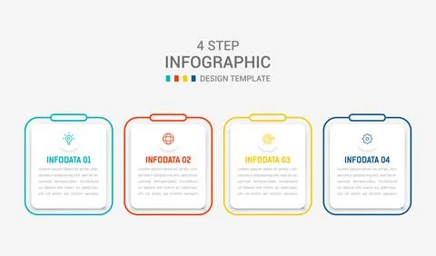 Four Step Infographic element design Vector template for presentation. proc.. Illustrazione stock