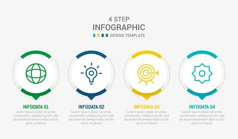 Four Step Infographic element design Vector template for presentation. proc.. Stock Illustration