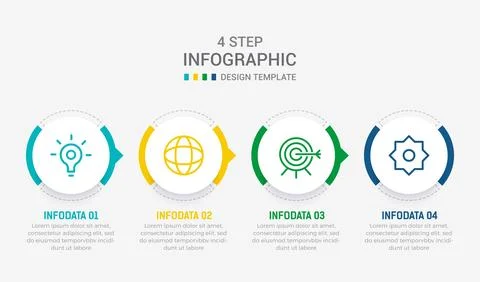 Four Step Infographic element design Vector template for presentation. proc.. Stock Illustration