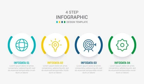 Four Step Infographic element design Vector template for presentation. proc.. Stock Illustration