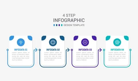 Four Step Infographic element design Vector template for presentation. proc.. Stock Illustration