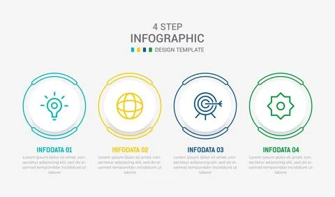 Four Step Infographic element design Vector template for presentation. proc.. Stock Illustration