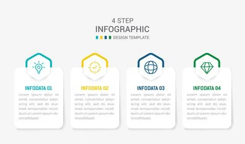 Four Step Infographic element design Vector template for presentation. proc.. Stock Illustration