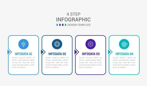 Four Step Infographic element design Vector template for presentation. proc.. Stock Illustration