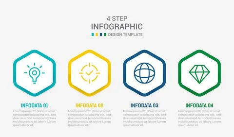 Four Step Infographic element design Vector template for presentation. proc.. Stock Illustration