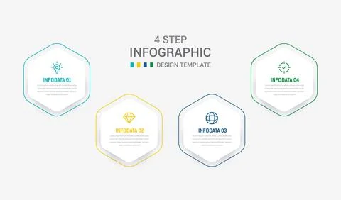 Four Step Infographic element design Vector template for presentation. proc.. Stock Illustration