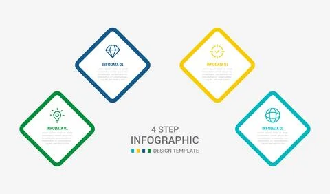 Four Step Infographic element design Vector template for presentation. proc.. Stock Illustration