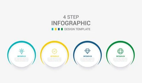 Four Step Infographic element design Vector template for presentation. proc.. Stock Illustration