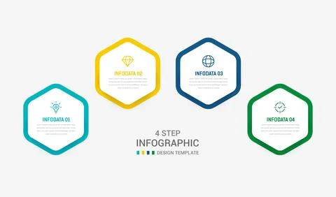 Four Step Infographic element design Vector template for presentation. proc.. Stock Illustration