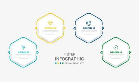 Four Step Infographic element design Vector template for presentation. proc.. Stock Illustration
