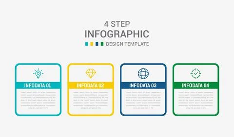 Four Step Infographic element design Vector template for presentation. proc.. Stock Illustration