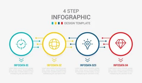 Four Step Infographic element design Vector template for presentation. proc.. Stock Illustration