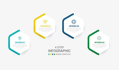 Four Step Infographic element design Vector template for presentation. proc.. Stock Illustration