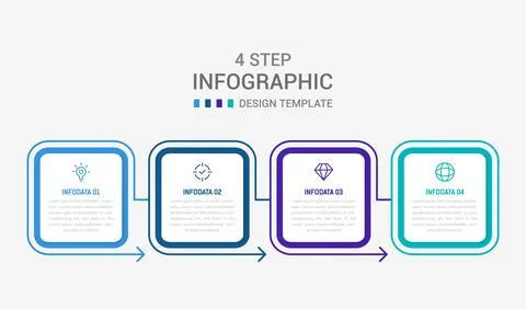 Four Step Infographic element design Vector template for presentation. proc.. Stock Illustration