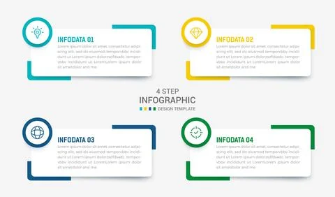 Four Step Infographic element design Vector template for presentation. proc.. Stock Illustration