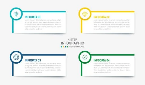 Four Step Infographic element design Vector template for presentation. proc.. Stock Illustration