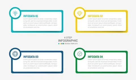 Four Step Infographic element design Vector template for presentation. proc.. Stock Illustration