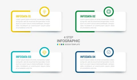 Four Step Infographic element design Vector template for presentation. proc.. Illustrazione stock