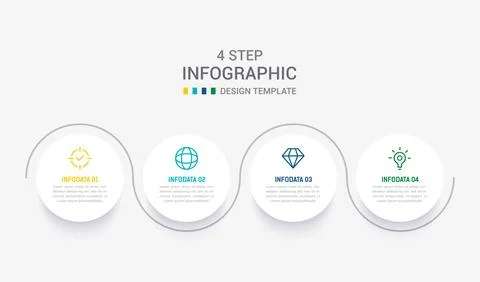 Four Step Infographic element design Vector template for presentation. proc.. Stock Illustration