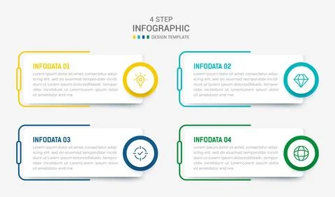 Four Step Infographic element design Vector template for presentation. proc.. Stock Illustration