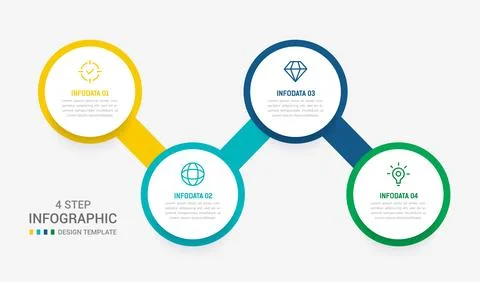 Four Step Infographic element design Vector template for presentation. proc.. Stock Illustration