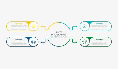 Four Step Infographic element design Vector template for presentation. proc.. Stock Illustration