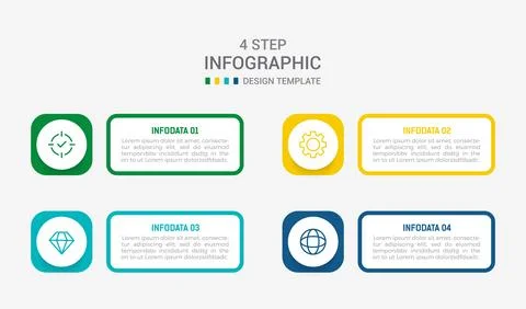 Four Step Infographic element design Vector template for presentation. proc.. Stock Illustration