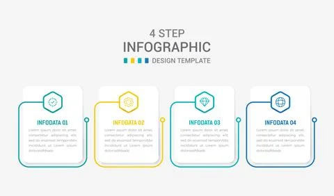 Four Step Infographic element design Vector template for presentation. proc.. Stock Illustration