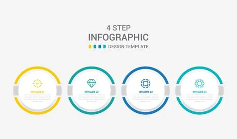 Four Step Infographic element design Vector template for presentation. proc.. Stock Illustration