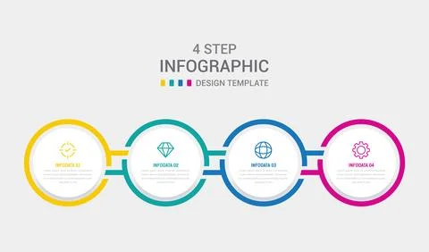 Four Step Infographic element design Vector template for presentation. proc.. Illustrazione stock