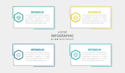 Four Step Infographic element design Vector template for presentation. proc.. Illustrazione stock