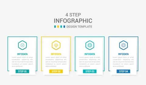 Four Step Infographic element design Vector template for presentation. proc.. Stock Illustration