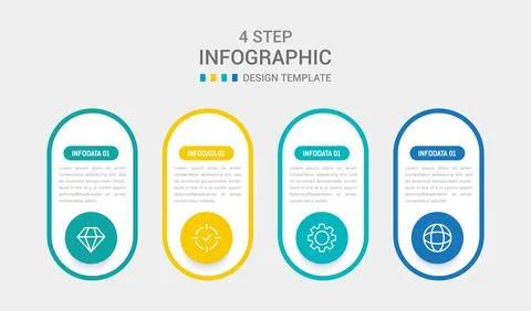 Four Step Infographic element design Vector template for presentation. proc.. Stock Illustration