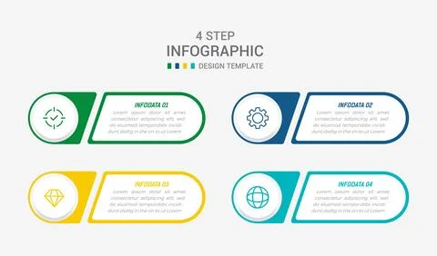 Four Step Infographic element design Vector template for presentation. proc.. Stock Illustration