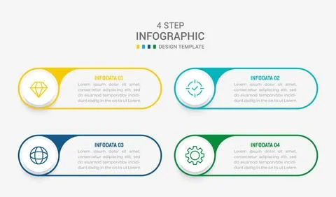 Four Step Infographic element design Vector template for presentation. proc.. Stock Illustration