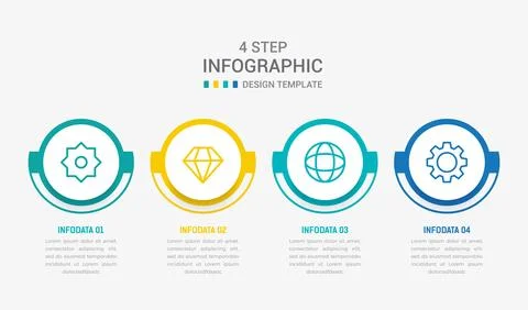 Four Step Infographic element design Vector template for presentation. proc.. Stock Illustration