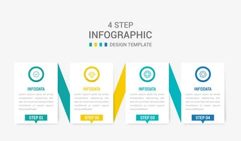 Four Step Infographic element design Vector template for presentation. proc.. Stock Illustration